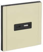 FORTE&PIANO Розетка USB A+C 3,1А FP850M металл серый сланец IEK, FP-U22-D31-M-K41