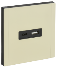 FORTE&PIANO Розетка USB A+C 3,1А FP850M металл серый сланец IEK, FP-U22-D31-M-K41