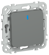 FLITE Выключатель 1-клавишный с индикацией 10А ВС11-1-1-ФлМА мокрый асфальт IEK, FI-V10-1-10-1-K80