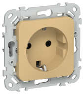 FLITE Розетка с заземлением с защитными шторками 16А РСш11-0-ФлШм шамуа IEK, FI-R14-16-K89