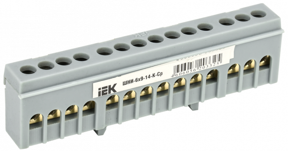 IEK Шина L "фаза" в корп изол на DIN-рейку ШНИ-6х9-14-К-Ср IEK, YNN10-69-14KD-K02