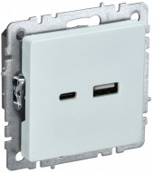 BRITE Розетка USB A+C 18Вт РЮ11-1-БрЖ жемчуг IEK, BR-U22-018-K36 BRITE Розетка USB A+C 18Вт РЮ11-1-БрЖ жемчуг IEK, BR-U22-018-K36