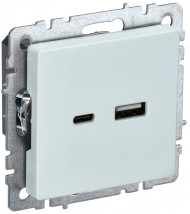 BRITE Розетка USB A+C 18Вт РЮ11-1-БрЖ жемчуг , BR-U22-018-K36