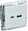 IEK BRITE Розетка USB A+C 18Вт РЮ11-1-БрЖ жемчуг IEK, BR-U22-018-K36