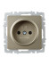 IEK BRITE Розетка 1-местная без заземления с защитными шторками 10А РСш10-2-БрШ шампань , BR-R13-10-K37