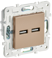 SKANDY Розетка USB A+A 3,1А SK-R15Sa песочный , SK-U21-D31-K98