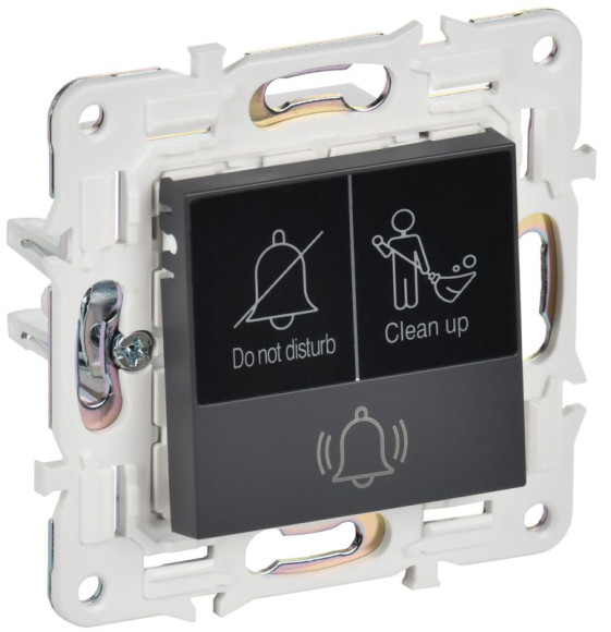 IEK SKANDY Кнопка звонка с индикацией для отелей 10А SK-V17T титан , SK-V14-2-10-K48