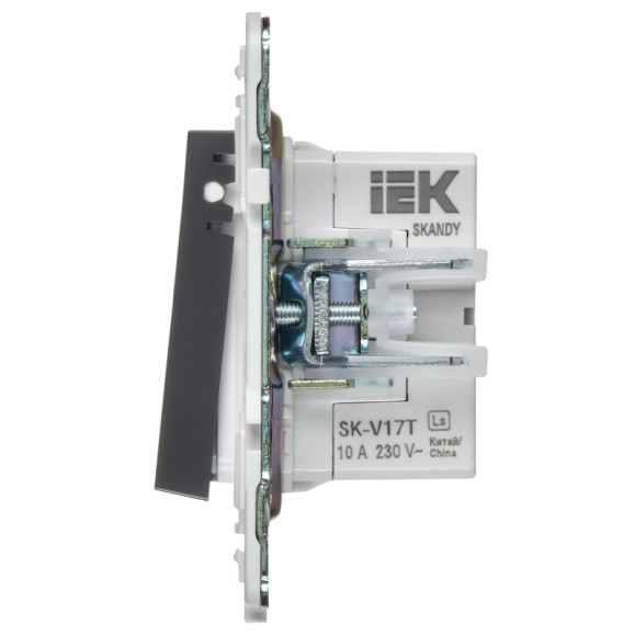 IEK SKANDY Кнопка звонка с индикацией для отелей 10А SK-V17T титан , SK-V14-2-10-K48