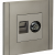 FORTE&amp;PIANO Розетка двойная TV+RJ45 кат.6 FP537 сталь IEK, FP-AK20-2-K46