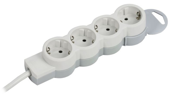 IEK STANDARD Удлинитель У04 4 места 2P+PE 5м 3х1,5мм2 16А белый IEK, 695008