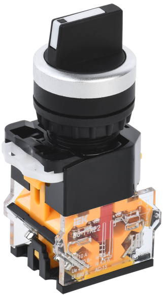IEK Переключатель D8-11X22 на 2 положения 1NO+1NC черный IEK, BSW30-11X22-3-24-2-K02 IEK Переключатель D8-11X22 на 2 положения 1NO+1NC черный IEK, BSW30-11X22-3-24-2-K02
