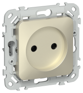FLITE Розетка без заземления без защитных шторок безвинтовое крепление 10А РС01-1-ФлШ шампань IEK, FI-R10-10-1-K37