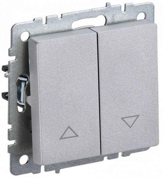 IEK BRITE Выключатель жалюзи 10А ВС10-1-5-БрА алюминий IEK, BR-V15-0-10-K47