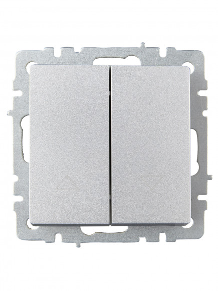 IEK BRITE Выключатель жалюзи 10А ВС10-1-5-БрА алюминий , BR-V15-0-10-K47