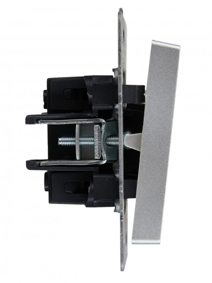 IEK BRITE Выключатель жалюзи 10А ВС10-1-5-БрА алюминий , BR-V15-0-10-K47