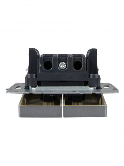 IEK BRITE Выключатель жалюзи 10А ВС10-1-5-БрА алюминий , BR-V15-0-10-K47