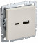 IEK BRITE Розетка USB A+C 18Вт РЮ11-1-БрКр бежевый IEK, BR-U22-018-K10