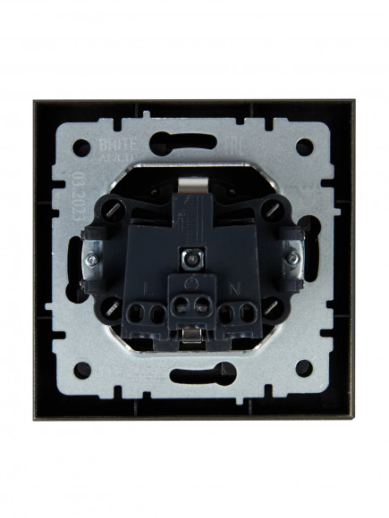 IEK BRITE Розетка 1-местная с заземлением с защитными шторками 16А в сборе РСР14-1-0-БрШ шампань , BR-R14-16-K37-F