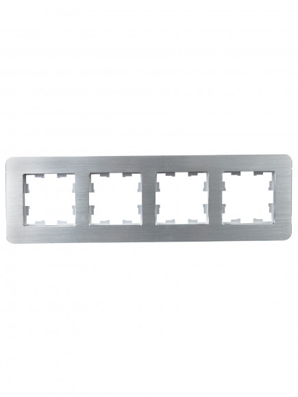 IEK BRITE Рамка 4-местная РУ-4-1-Бр металл алюминий RE AL IEK, BR-M42-M-21-K47