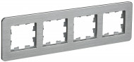 BRITE Рамка 4-местная РУ-4-1-Бр металл алюминий RE AL IEK, BR-M42-M-21-K47 BRITE Рамка 4-местная РУ-4-1-Бр металл алюминий RE AL IEK, BR-M42-M-21-K47