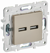 SKANDY Розетка USB A+A 3,1А SK-R15Sh шампань , SK-U21-D31-K37