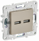 IEK SKANDY Розетка USB A+A 3,1А SK-R15Sh шампань , SK-U21-D31-K37