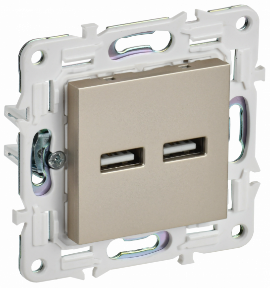 IEK SKANDY Розетка USB A+A 3,1А SK-R15Sh шампань IEK, SK-U21-D31-K37