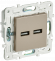 IEK SKANDY Розетка USB A+A 3,1А SK-R15Sh шампань , SK-U21-D31-K37