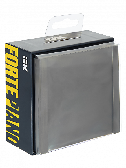 IEK FORTE&PIANO Выключатель 1-клавишный 10А FP501 сталь , FP-V10-0-10-1-K46