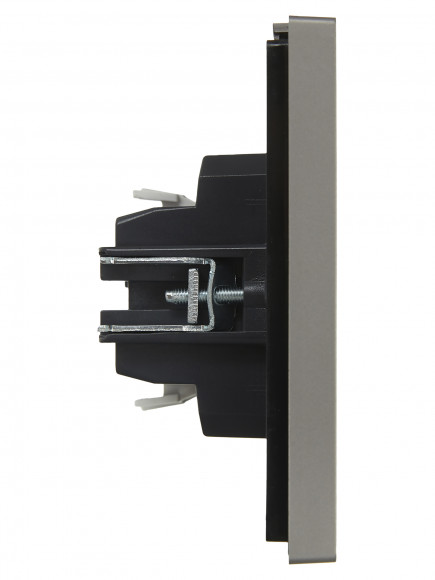 IEK FORTE&PIANO Выключатель 1-клавишный 10А FP501 сталь , FP-V10-0-10-1-K46