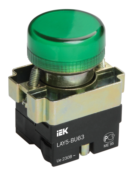 IEK Индикатор LAY5-BU63 d=22мм зеленый IEK, BLS50-BU-K06