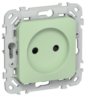 FLITE Розетка без заземления с защитными шторками 10А РСш01-0-ФлФ фисташковый IEK, FI-R13-10-K93