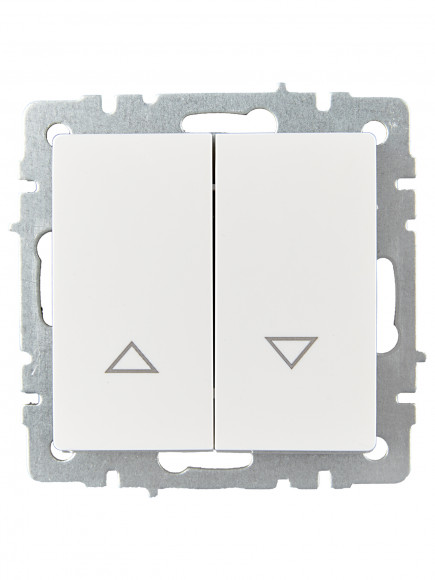 IEK BRITE Выключатель жалюзи 10А ВС10-1-5-БрБ белый IEK, BR-V15-0-10-K01
