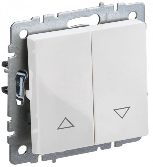IEK BRITE Выключатель жалюзи 10А ВС10-1-5-БрБ белый IEK, BR-V15-0-10-K01