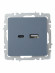 IEK BRITE Розетка USB A+C 18Вт РЮ11-1-БрМ маренго IEK, BR-U22-018-K35