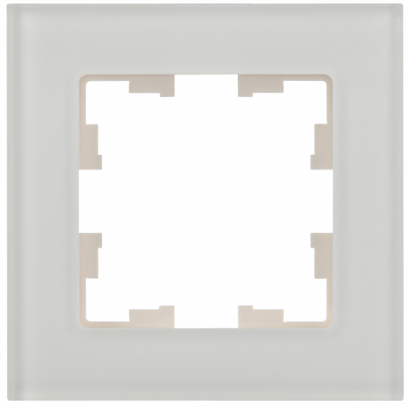 IEK BRITE Рамка 1-местная РУ-1-2-Бр стекло белый матовый , BR-M12-G-31-K01