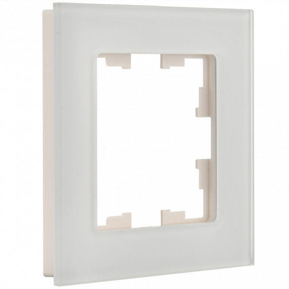 IEK BRITE Рамка 1-местная РУ-1-2-Бр стекло белый матовый , BR-M12-G-31-K01