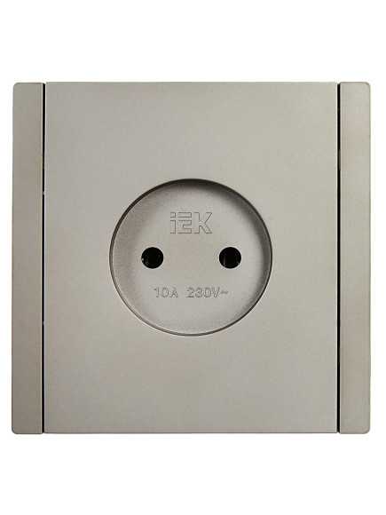 IEK FORTE&PIANO Розетка 1-местная без заземления без защитных шторок винтовое крепление 10А FP518 сталь , FP-R10-10-K46