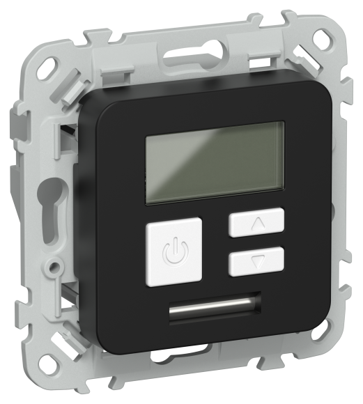 IEK FLITE Термостат электронный с дисплеем 16А Т-ФлЧ черный IEK, FI-RT11-K02