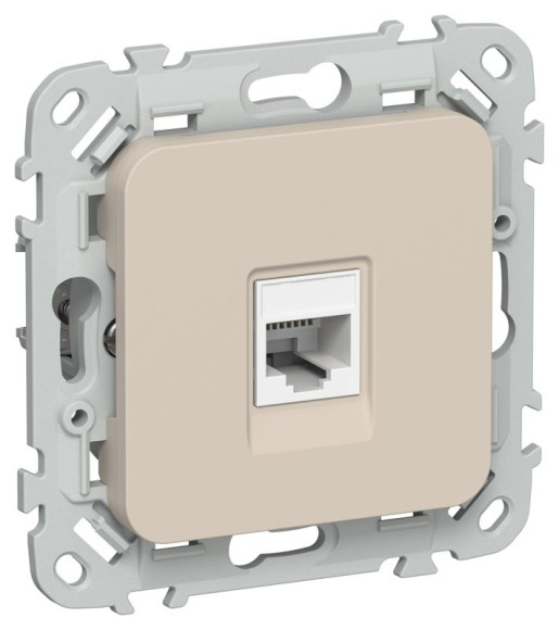IEK FLITE Розетка компьютерная RJ45 категория 6 UTP РК6-1-0-ФлЛ льняной IEK, FI-K12-2-K88