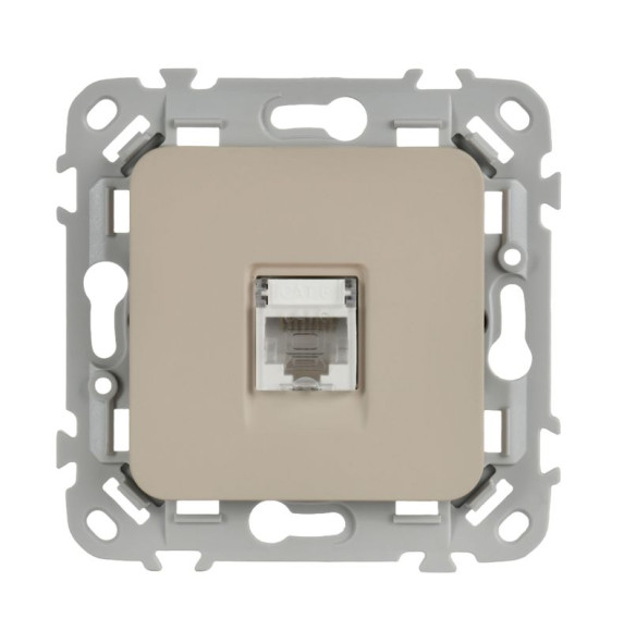 IEK FLITE Розетка компьютерная RJ45 категория 6 UTP РК6-1-0-ФлЛ льняной IEK, FI-K12-2-K88