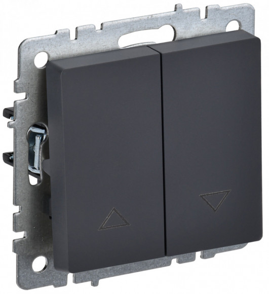 IEK BRITE Выключатель жалюзи 10А ВС10-1-5-БрГ графит IEK, BR-V15-0-10-K53