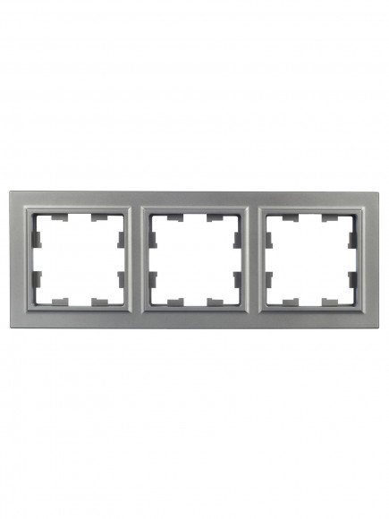 IEK BRITE Рамка 3-местная РУ-3-БрС сталь , BR-M32-K46