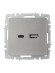 IEK BRITE Розетка USB A+C 18Вт РЮ11-1-БрС сталь IEK, BR-U22-018-K46