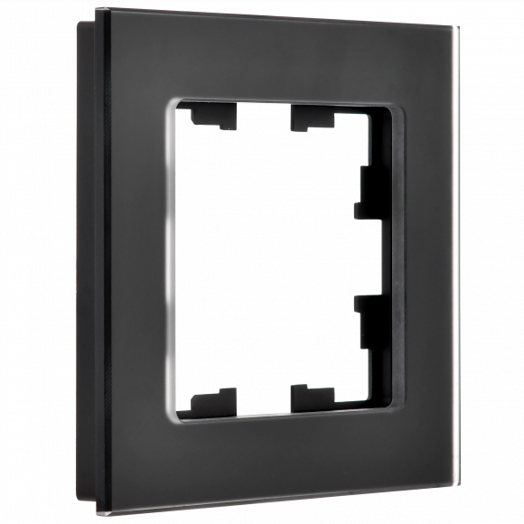 IEK BRITE Рамка 1-местная РУ-1-2-Бр стекло черный матовый , BR-M12-G-31-K02