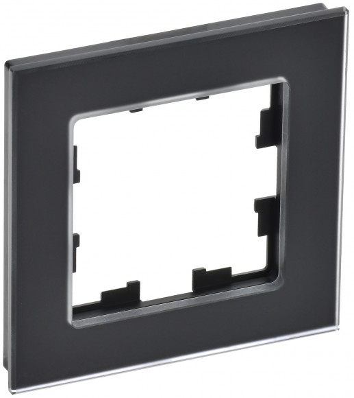 IEK BRITE Рамка 1-местная РУ-1-2-Бр стекло черный матовый IEK, BR-M12-G-31-K02