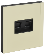 FORTE&PIANO Розетка двойная RJ11+RJ45 кат.5E FP835M металл серый сланец IEK, FP-KT20-O-1-M-K41