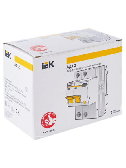 IEK KARAT Дифференциальный автомат АД12 2P 63А 30мА тип AC IEK, MAD10-2-063-C-030