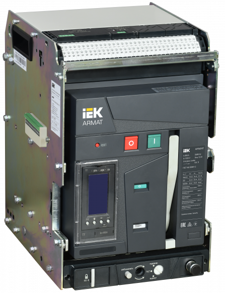 IEK ARMAT AR-A2C TY08 3P W HR/VR Выключатель автоматический воздушный 55кА расцепитель TY 800А 3P выдвижной с аксессуарами ~220-240В: реле отключения, реле включения, моторный привод IEK, AR-ACB-3VA-055-0800A-TYCF