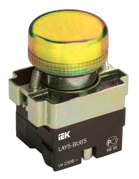 IEK Индикатор LAY5-BU65 d=22мм желтый IEK, BLS50-BU-K05 IEK Индикатор LAY5-BU65 d=22мм желтый IEK, BLS50-BU-K05